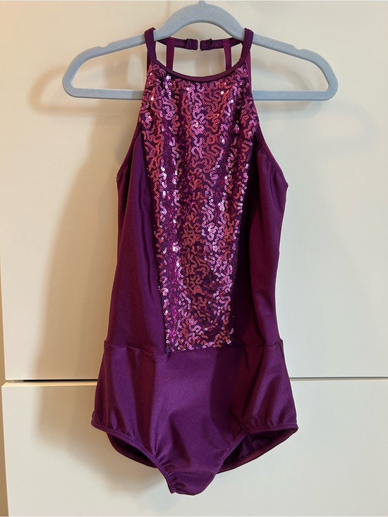 Revolution Other - Revolution "My Time" #RC19820 Girls Purple Sequin Halter Dance Costume Leotard